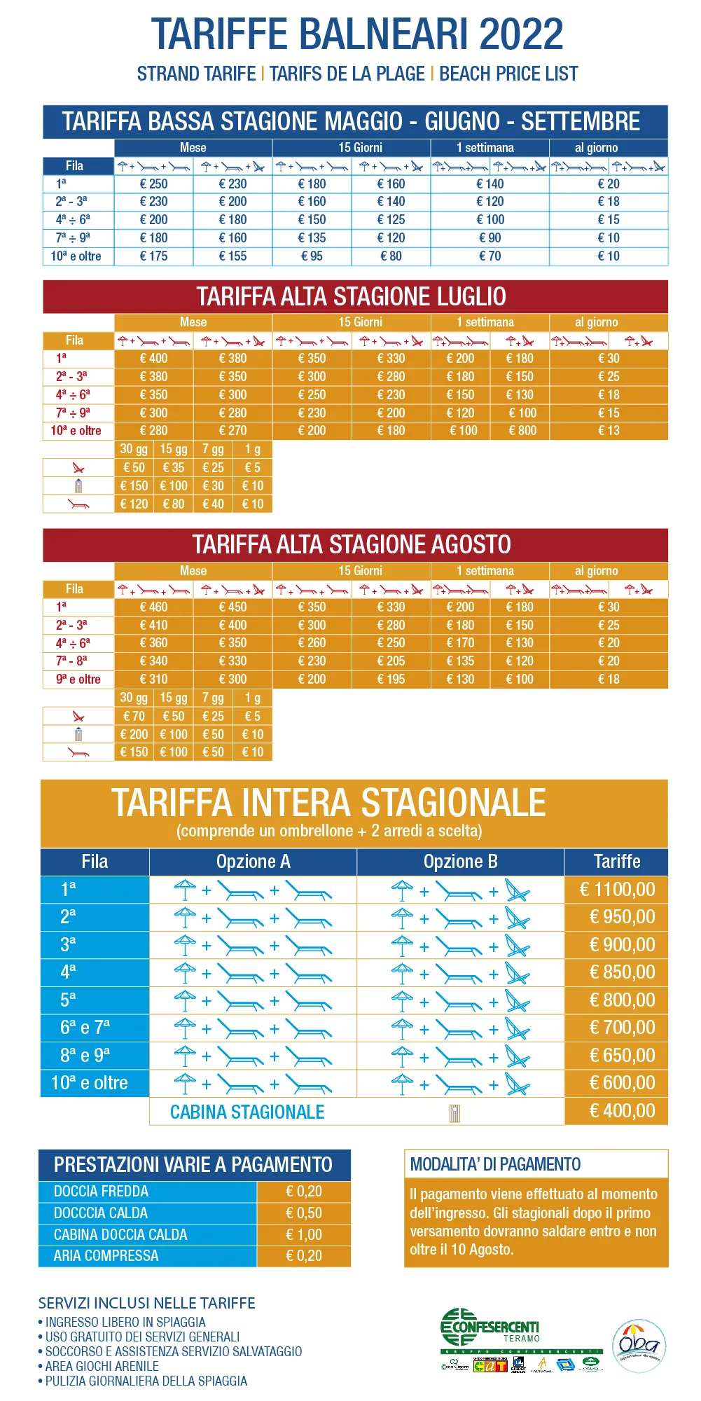 Prezzi Lido Pineta Beach Alba Adriatica